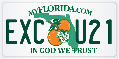 FL license plate EXCU21