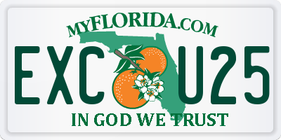 FL license plate EXCU25