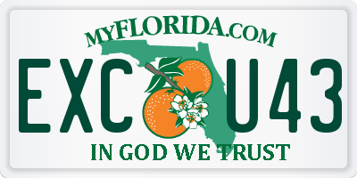 FL license plate EXCU43