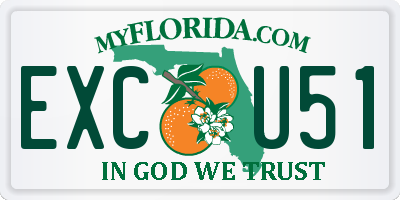 FL license plate EXCU51