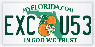 FL license plate EXCU53