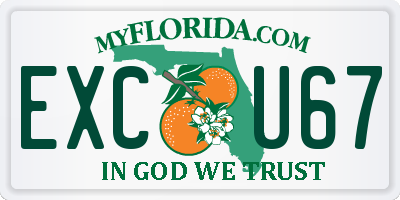 FL license plate EXCU67