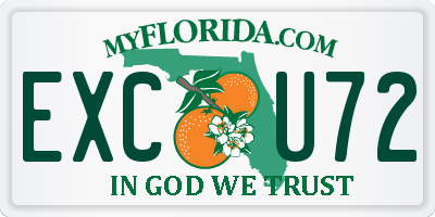 FL license plate EXCU72