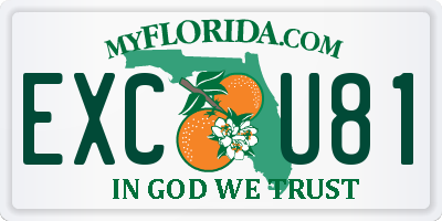 FL license plate EXCU81