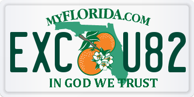 FL license plate EXCU82