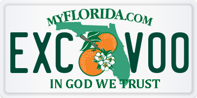 FL license plate EXCV00