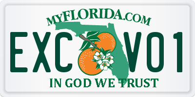 FL license plate EXCV01