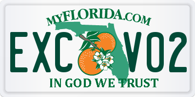 FL license plate EXCV02