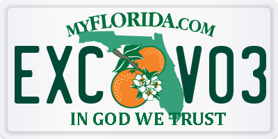 FL license plate EXCV03