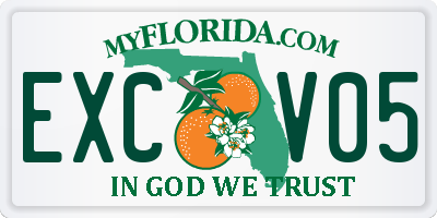 FL license plate EXCV05