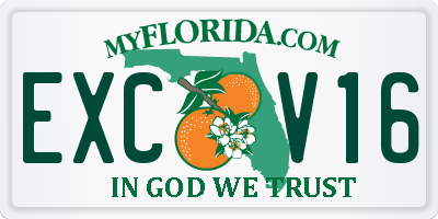 FL license plate EXCV16