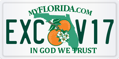 FL license plate EXCV17