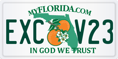 FL license plate EXCV23