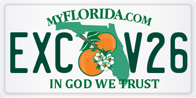 FL license plate EXCV26