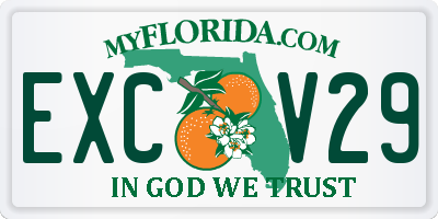 FL license plate EXCV29