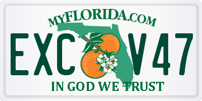 FL license plate EXCV47