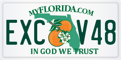 FL license plate EXCV48