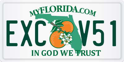 FL license plate EXCV51