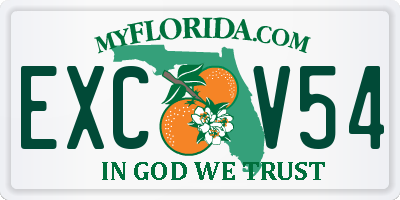 FL license plate EXCV54
