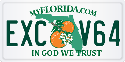 FL license plate EXCV64