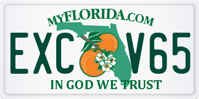 FL license plate EXCV65
