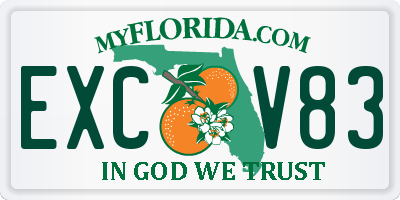 FL license plate EXCV83