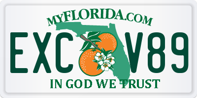 FL license plate EXCV89