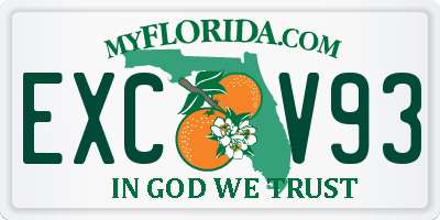 FL license plate EXCV93