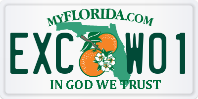 FL license plate EXCW01