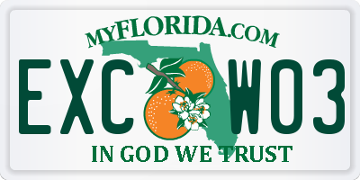 FL license plate EXCW03