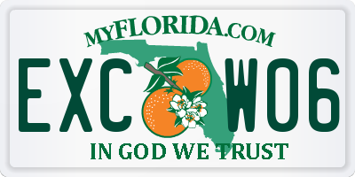 FL license plate EXCW06