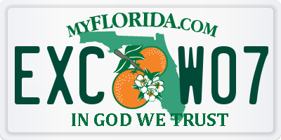 FL license plate EXCW07