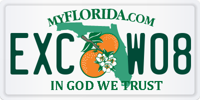 FL license plate EXCW08