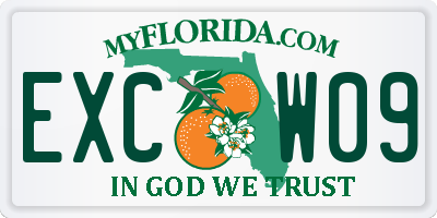 FL license plate EXCW09