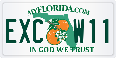 FL license plate EXCW11