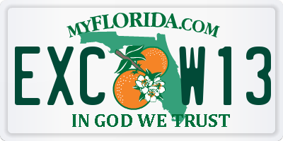 FL license plate EXCW13