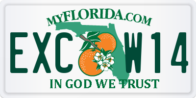 FL license plate EXCW14