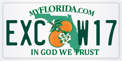 FL license plate EXCW17