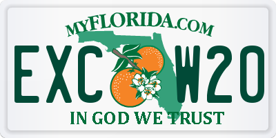 FL license plate EXCW20