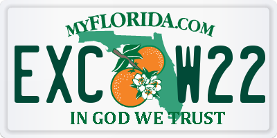 FL license plate EXCW22