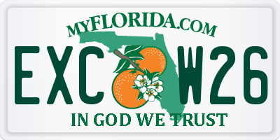 FL license plate EXCW26
