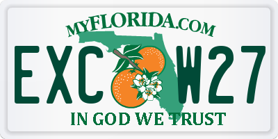 FL license plate EXCW27