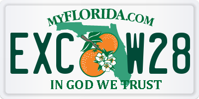 FL license plate EXCW28