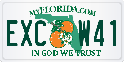 FL license plate EXCW41