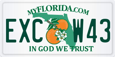 FL license plate EXCW43