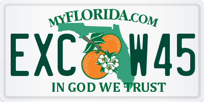 FL license plate EXCW45