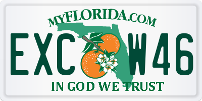 FL license plate EXCW46