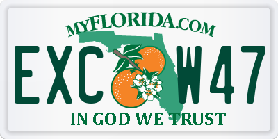 FL license plate EXCW47
