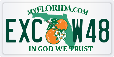 FL license plate EXCW48