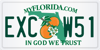 FL license plate EXCW51